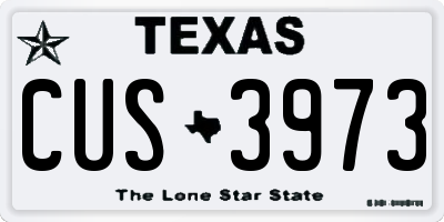 TX license plate CUS3973