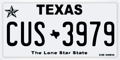 TX license plate CUS3979