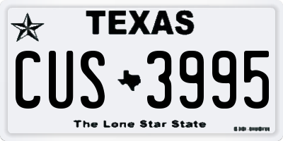 TX license plate CUS3995