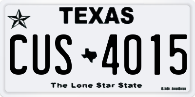 TX license plate CUS4015