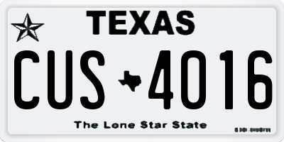 TX license plate CUS4016