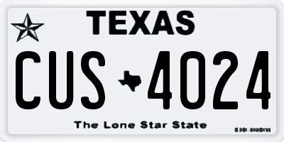 TX license plate CUS4024