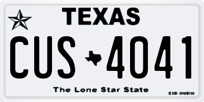 TX license plate CUS4041