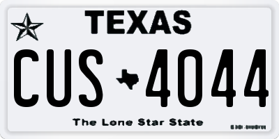 TX license plate CUS4044