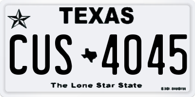 TX license plate CUS4045
