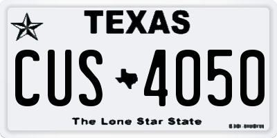 TX license plate CUS4050