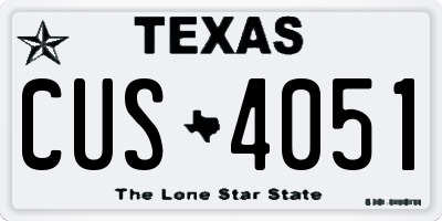 TX license plate CUS4051