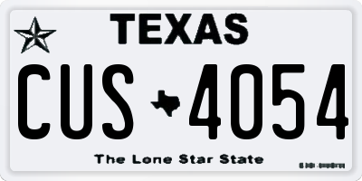 TX license plate CUS4054