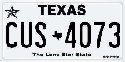 TX license plate CUS4073