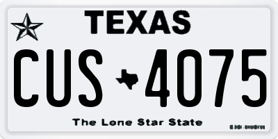 TX license plate CUS4075