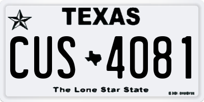 TX license plate CUS4081