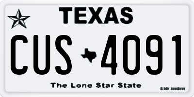 TX license plate CUS4091