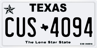 TX license plate CUS4094