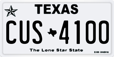 TX license plate CUS4100