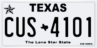 TX license plate CUS4101