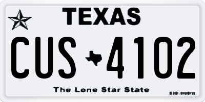 TX license plate CUS4102