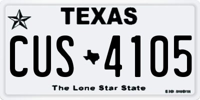 TX license plate CUS4105