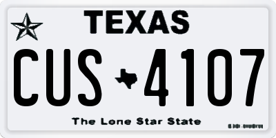 TX license plate CUS4107