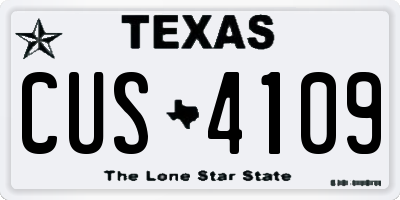 TX license plate CUS4109