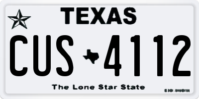 TX license plate CUS4112