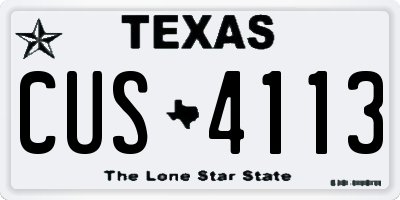 TX license plate CUS4113