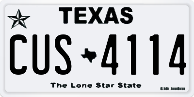 TX license plate CUS4114