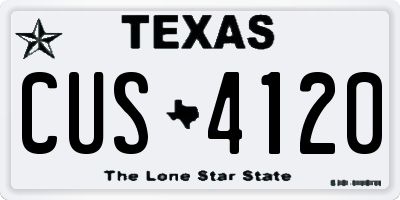 TX license plate CUS4120