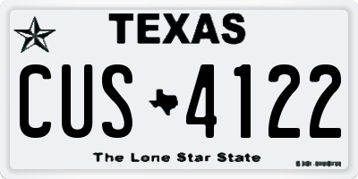 TX license plate CUS4122