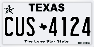 TX license plate CUS4124