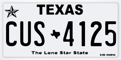TX license plate CUS4125