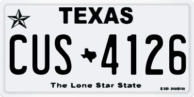 TX license plate CUS4126