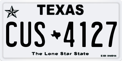 TX license plate CUS4127