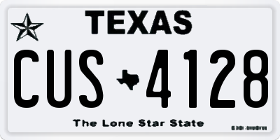 TX license plate CUS4128