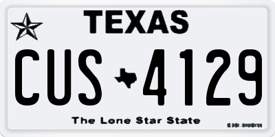 TX license plate CUS4129