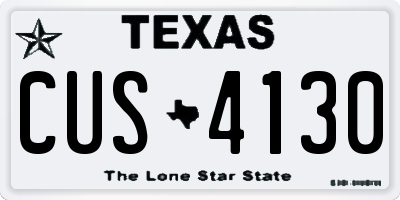TX license plate CUS4130