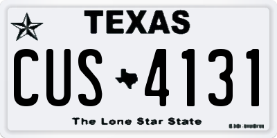 TX license plate CUS4131