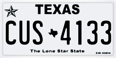 TX license plate CUS4133