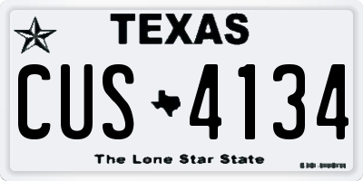 TX license plate CUS4134