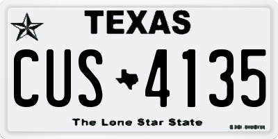 TX license plate CUS4135