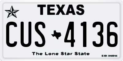 TX license plate CUS4136