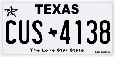 TX license plate CUS4138