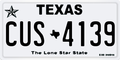 TX license plate CUS4139