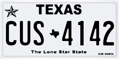 TX license plate CUS4142
