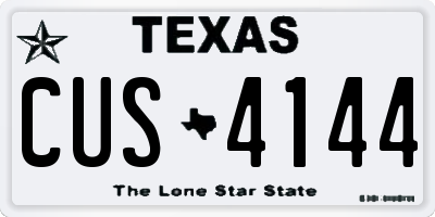 TX license plate CUS4144