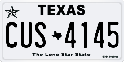 TX license plate CUS4145