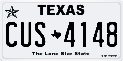 TX license plate CUS4148