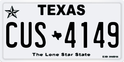 TX license plate CUS4149