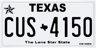 TX license plate CUS4150