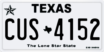 TX license plate CUS4152