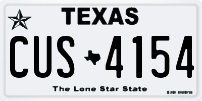 TX license plate CUS4154